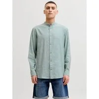 Jack & Jones Langarmhemd JJESUMMER LINEN BLEND BAND SHIRT L/S SN Baumwollmischung, regular fit
