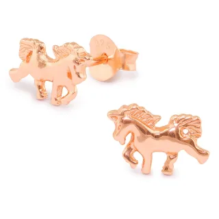 Einhorn Ohrringe aus 925 Silber rosegold