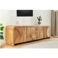 riess-ambiente Sideboard ART DECO 170cm beige - Mangoholz, Massiv, cream finish, abgerundet (Einzelartikel, 1 St), TV-Board mit 3D-Front - ideal für Wohn- & Schlafzimmer oder TV-Ecke