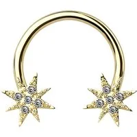 Taffstyle Piercing-Set Lippen Ohr Hufeisen Kristall Sterne Labret, Piercing Glitzer Kugel Nasen Horseshoe Helix Septum Nasenpiercing
