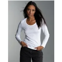 Trigema Longsleeve TRIGEMA Langarmshirt mit Kristallsteinen (1-tlg)