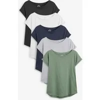 Next T-Shirt T-Shirts, V-Ausschnitt und Flügelärmel, 5er-Pack (5-tlg)