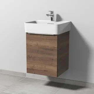 Sanipa 3way Waschtischunterbau zu Laufen VAL Waschtisch mit 1 Tür, Eiche-Tabak UM81950