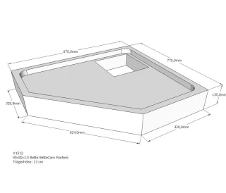 Neuesbad Wannenträger für Bette Caro 90x80x3,5 Fünfeck SD22709