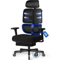 Hiazurm Bürostuhl Bürostuhl, Chefsessel, ergonomischer Schreibtischstuhl, atmungsaktiv (3-stufig arretierbare Rückenlehne (90°, 130° und 160), adaptives Rückenlehnendesign, dynamische, selbsteinstellende 20°-Lendenwirbelstütze, verstellbare 3D-Kopfst