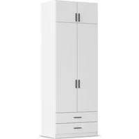rauch Kleiderschrank Schrank Garderobe Wäscheschrank GAMMA in 4 Breiten 91-226 cm (3 verschiedene Ausstattungen BASIC/CLASSIC/PREMIUM (inkl. SOFT-CLOSE) mit Schubladen und Schrankaufsatz, schlichtes Design MADE IN GERMANY