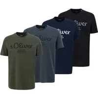 s.Oliver T-Shirt Herren T-Shirt 4er Pack Baumwolle Logo T-Shirt (Packung, 4er Pack)