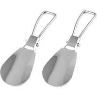 Lantelme Schuhlöffel 2 Stück Edelstahl klappbar 13cm flach und klein Schuhanzieher Metall (2-tlg), Metall Schuhanziehhilfe mini für Zuhause und auf Reise