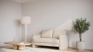BRUNO Schlafsofa 140cm in Creme Ecru Beige | Schmal | stabiles Massivholz & Boxspringkomfort