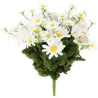 Kunstblume Künstlicher Margeritenstrauß Weiß 45cm - Täuschend Echte, Florists Products, Höhe 6 cm
