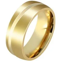 AKZENT Partnerring Peyton, goldfarbig, langlebig, Herren Ring