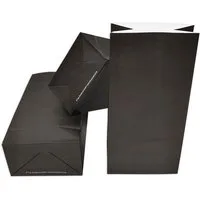 Frau WUNDERVoll Papierdekoration Papiertüten mit Boden - schwarz matt, 100g Papier