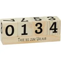 Spetebo Countdown Kalender Countdown Würfel aus Holz weiß - 18 cm, Noname, Würfel mit 8 Sprüchen