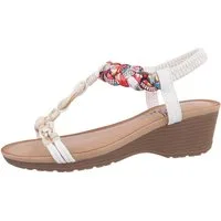 Ital-Design Damen Freizeit Keilsandalette (86016703) Keilabsatz/Wedge Keilsandaletten in Weiß