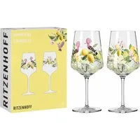 Ritzenhoff Aperitifglas SOMMERTAU, Glas, Spülmaschinengeeignet, transparent, Zitronen, H: 22.5cm
