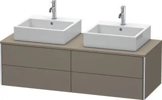 Duravit XSquare Konsolenwaschtischunterbau wandhängend Flanell Grau Seidenmatt 1400x548x400 mm - XS4 XS4916B9090