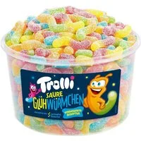 TROLLI Süßigkeit, Trolli Glühwürmchen sauer gezuckerte Fruchtgummi Glühwürmchen 1050g