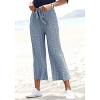 LASCANA Culotte mit luftig-weitem Bein (mit Bindegürtel) leicht und elastisch, Jerseyhose, luftige Sommerhose, Schlupfhose
