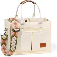 LuxusKollektion Schultertasche Große Damen Canvas Tote Bag mit Fächern für Uni und Schule