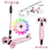 COIL Dreiradscooter Kinderroller, Tretroller, Dreirad-Balance-Roller, Cityroller, 10 km/h, ABEC-7-Lager, 3-stufige Lenkradverstellung, LED-Räder