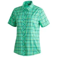 Maier Sports Funktionsbluse Kendra S/S W Damen Bluse, leichte Kurzarmbluse, Blusen-Shirt, Karobluse, Reg Fit