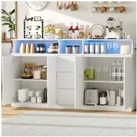 BEWISHOME Sideboard Küchenschrank mit Arbeitsplatte, Küchenbuffet Buffetschrank (2 St), – 180×40×80 cm