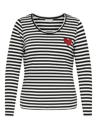 ONLY CARMAKOMA - CARBODIL L/S O-NECK BLOUSE JRS Black