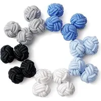 FELIXLEO Manschettenknöpfe 5 Paar elegante Seidenknoten Manschettenknöpfe in verschiedenen Farben (1-Paar)