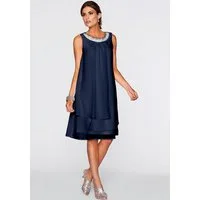 bonprix Chiffonkleid festliches Kleid, mit Strassstein-Applikation, aus Chiffon