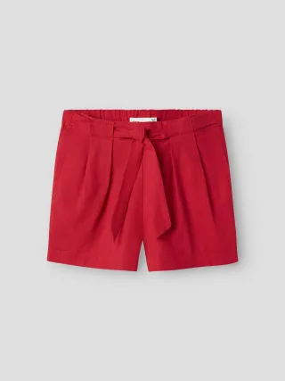 NAME IT - NMFFALINNEN SHORTS Chinese Red - Gr. - 128