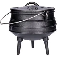 TP Schmortopf Potjie Pot, Südafrikanischer Dutch Oven Kochtopf aus Gusseisen mit Füß