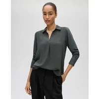 OPUS Shirtbluse Shirtbluse Flasti aus Material Mix