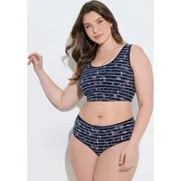 Ulla Popken Bustier Bustier Ringel/Blüten Rundhalsausschnitt