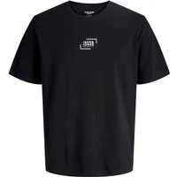 Jack & Jones Rundhalsshirt Jack&Jones Übergrößen T-Shirt Print schwarz JJCORP