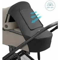 Maxi-Cosi Kinderwagen-Sonnenschutzhülle Maxi-Cosi Sonnenverdeck, kompatibel mit Maxi-Cosi Babywannen, Kinderwa, Schutzmaterialien mit USF 50+ Sichtfenster Perfekte Passform Mehre…