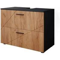 Vicco Waschbeckenunterschrank Irma, Anthrazit/Eiche, 80 x 59 cm (1-St)