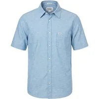Wrangler Leinenhemd Regular Fit, kurzarm - 1 PKT SHIRT PACIFIC BLUE
