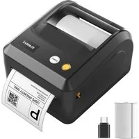 Inateck Versandetiketten Drucker 4x6 Thermodrucker Bluetooth Etikettiergerät Etikettendrucker, (Label Printer mit Etiketten)