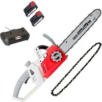 ikra GmbH Akku-Kettensäge ICC 2/2035, 34,5 cm Schwertlänge, 2 x 20V Akku, Doppelschnelllader & Ersatzkette