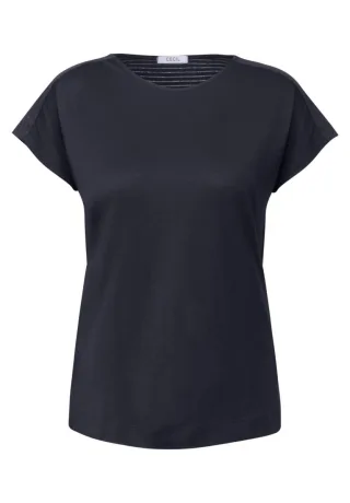 Cecil - Shirt mit Burn-Out-Details blau - Gr. - L