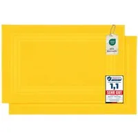 Komfortec Badematte Badvorleger aus 100% Baumwolle, Waschbar Duschmatte, Frottee, Rechteckig, 600 g/m², 2er Set, Saugfähig & Schnelltrocknend