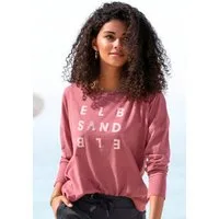 Elbsand Longsleeve Ingrun mit Logodruck vorne, Langarmshirt aus Baumwoll-Mix, sportlich-casual