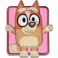 Bluey Aufnäher Bügelbild, Aufbügler, Applikationen, Patches, Flicken, zum aufbügeln, Polyester, Bluey © Bingo - Größe: 6,7 x 5,6 cm