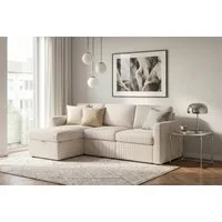 Dorel Home Ecksofa NORDHUS, L-Form, 200 cm, Recamiere rechts/links montierbar, mit Stauraum, softer Cord-Bezug