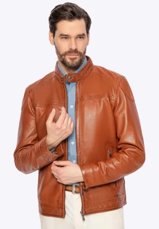 Wittchen Herren-Lammfelljacke, braun, echtes Leder
