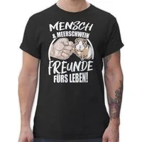 Shirtracer T-Shirt Mensch & Meerschwein Freunde fürs Leben Tiere Zubehör