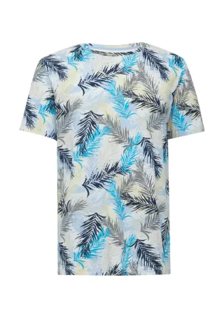 s.Oliver Red Label - T-Shirt mit All-over-Print blau - Gr. - XL
