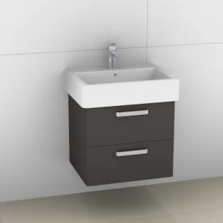 Artiqua 411 Waschtischunterschrank für Vero 045460 Stahlgrau, 411-WU2L-D18-7142-88 411-WU2L-D18-7142-88