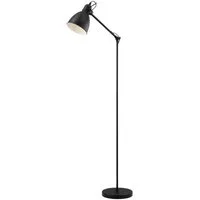 EGLO Stehlampe PRIDDY Stehleuchte, Standleuchte, Stahl, schwarz, E27, Industrial, ohne Leuchtmittel, Wohnzimmerlampe, Esszimmer, 1 flammig, Retro, Vintage, 137x23cm