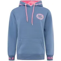 Zwillingsherz Hoodie "Happy Days" gestickte pinke Details, Kapuze, Kordelzug, Tasche vorne, Rippbündchen